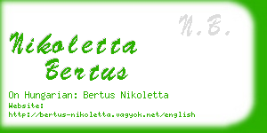 nikoletta bertus business card